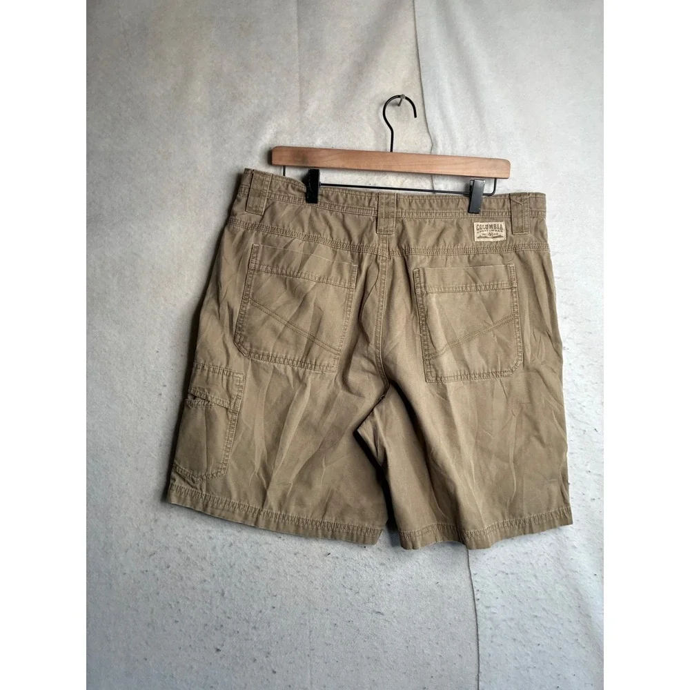 Columbia Mens Omni-Shield Cotton Canvas Cargo Shorts Tan Khaki 36W 9L AM4541
